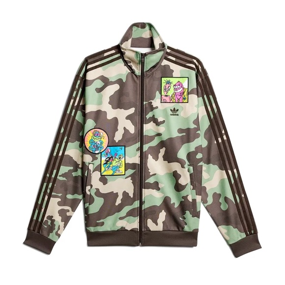 ✔️ADIDAS JEREMY SCOTT MENS FULL ZIP CAMO CARTOON JACKET